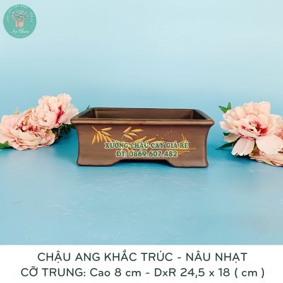 Nơi bán chậu trồng cây gốm sứ mẫu nâu trúc chất lượng tốt giá rẻ